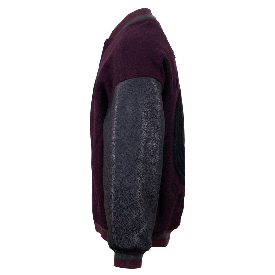 Season 5 'Oxblood Ink' Classic Bomber Varsity Jacket - Burgundy