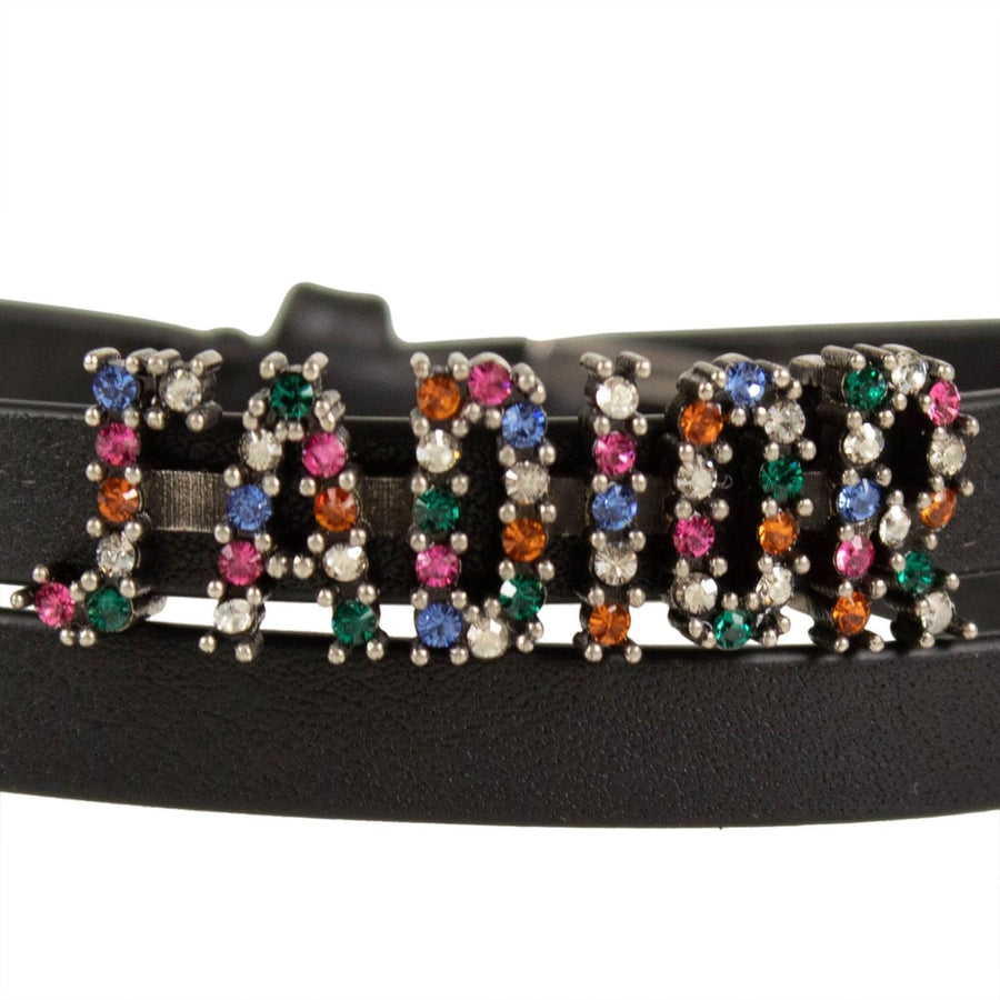 J'Adior Two Loop Multi-Color Crystal Leather Bracelet