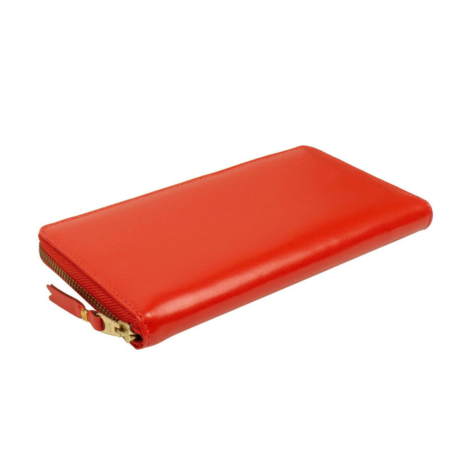 Leather Zip Around Wallet - Red