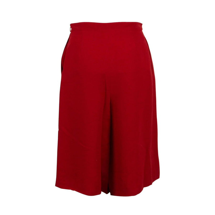 Silk Wide Leg Shorts - Red