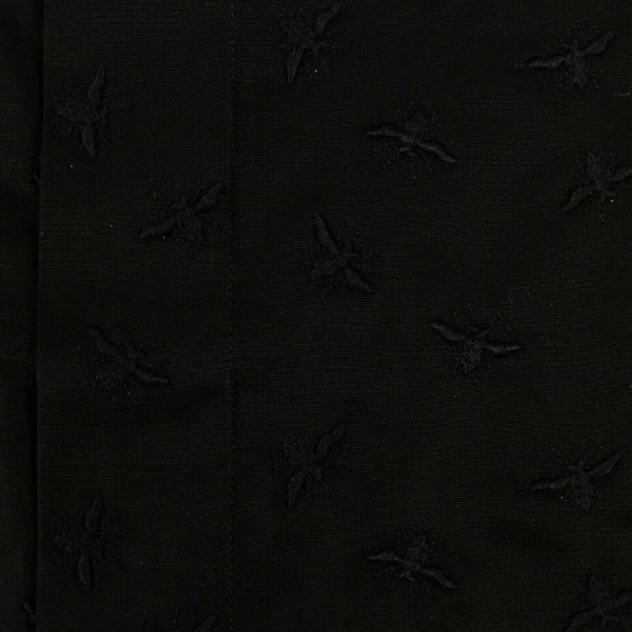 Cotton Embroidered Bee Dress Shirt -Black