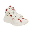 Regis Heart Print High-Top Sneakers - White