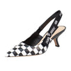 Checkered J'ADIOR Slingback Pumps - Black / White