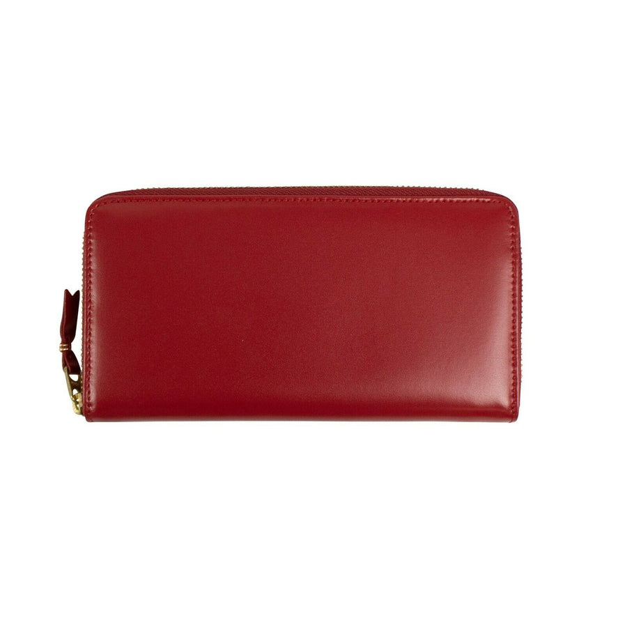 Leather Zip Around Wallet - Red