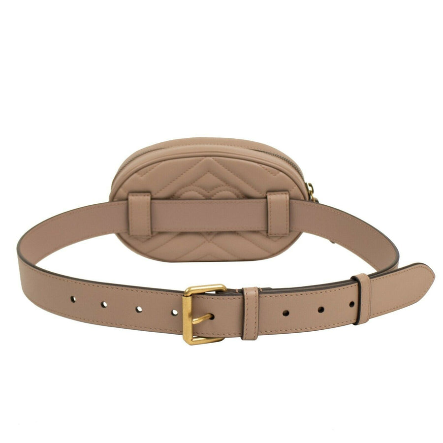 Leather GG Marmont Matelassé Leather Belt Bag - Beige