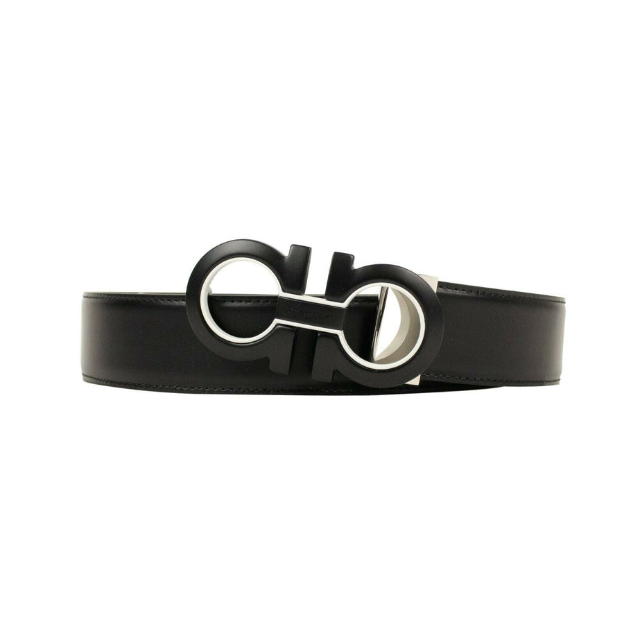 Reversible 'Gancini' Buckle Belt - Black