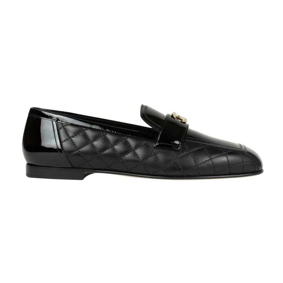 Calfskin & Lambskin Quilted Leather Loafers - Black