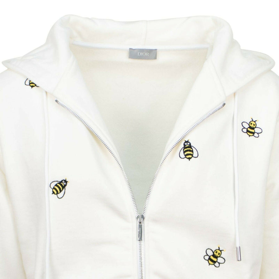 Dior Homme X Kaws Bees Zip Up Hoodie Sweater - Ivory