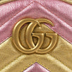 Quilted GG Marmont Leather Mini Round Shoulder Bag -Gold/Pink