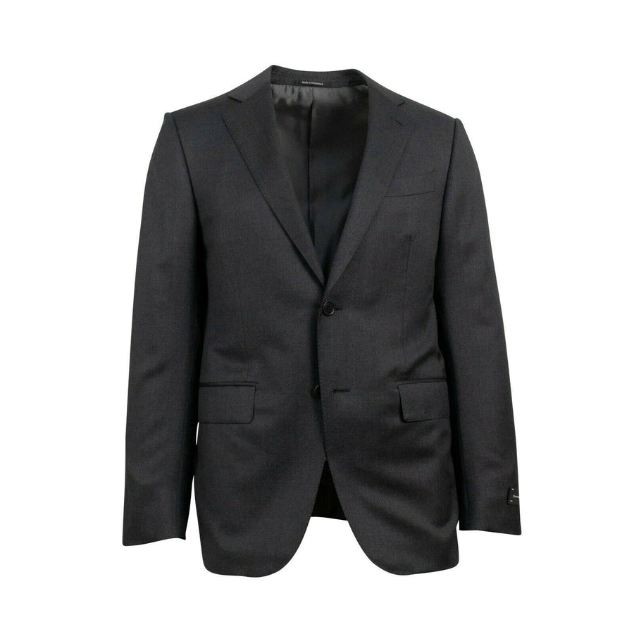 Wool Two Button Suit - Dark Gray