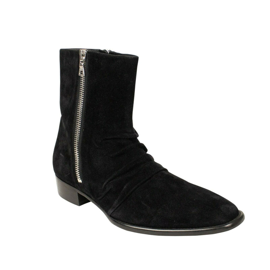 Stack Boot Suede Boot - Black