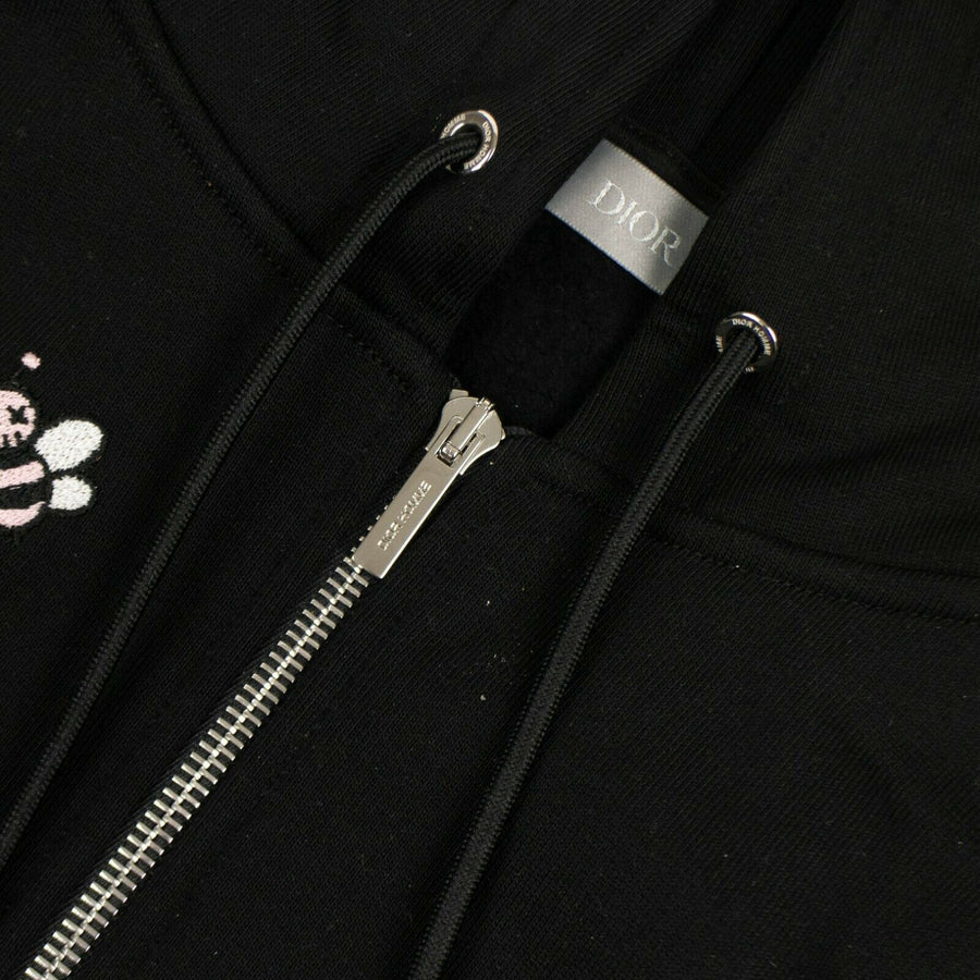 Dior X Kaws Bees Zip Up Hoodie Sweater - Black