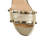 Rockstud Block Heel Mule Sandals - Gold