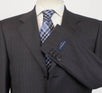 Drop 6 Striped Wool 3 Roll 2 Button Suit - Gray / Orange