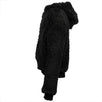 Sherpa Zip Hoodie Sweater Jacket - Black