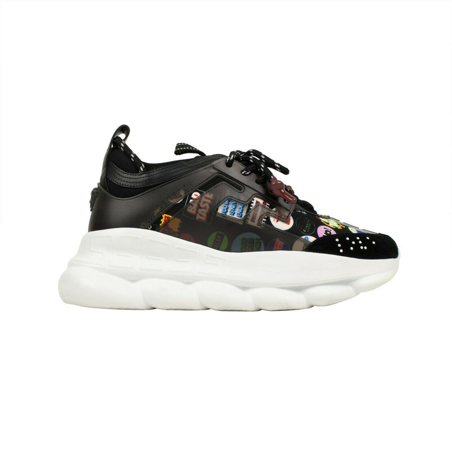 'Chain Reaction' Logo Print Sneakers - Black