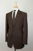 Drop 6 Striped Wool 2 Button Suit - Brown