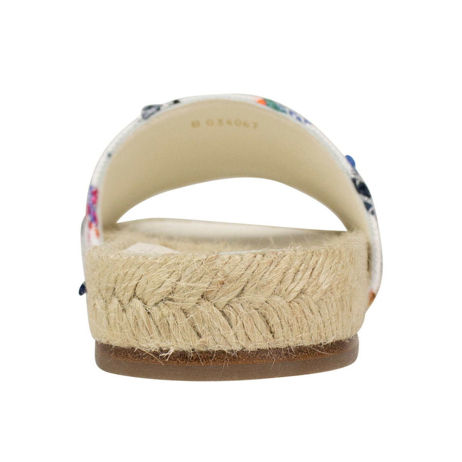 Tweed And Grosgrain Espadrille Slides - Multi