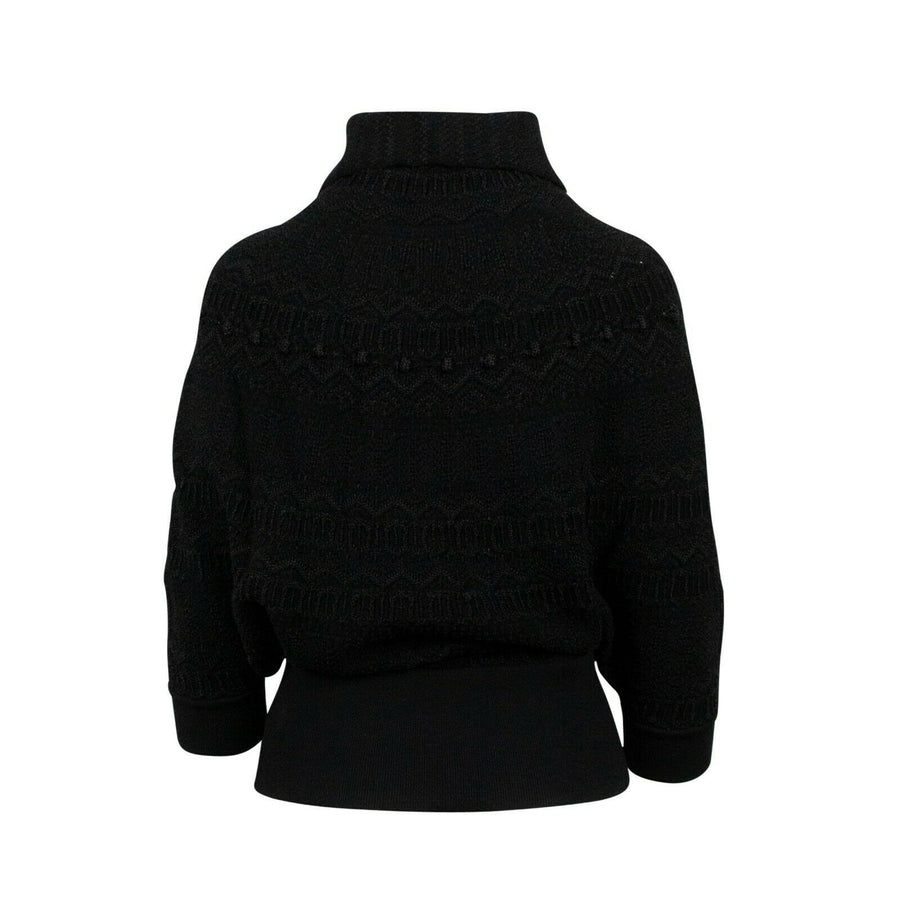 Chunky Knit Turtleneck Sweater - Black