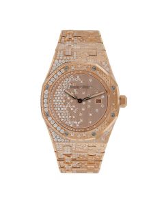 Audemars Piguet Royal Oak, Rose Gold Scattered Diamond 33MM Watch 67654OR.ZZ.1264OR.01