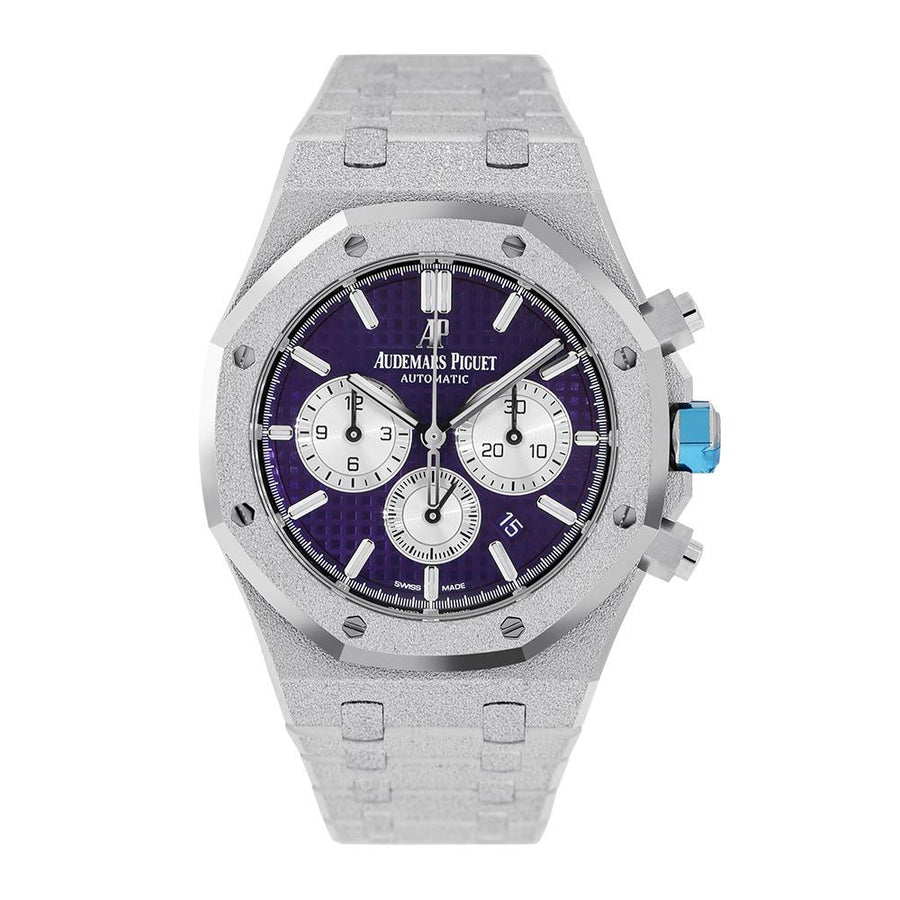 Audemars Piguet Royal Oak, Frosted White Gold Chronograph Purple Dial 41MM Watch 26331BC.GG.1224BC.01