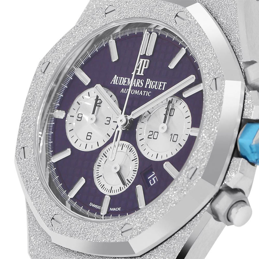 Audemars Piguet Royal Oak, Frosted White Gold Chronograph Purple Dial 41MM Watch 26331BC.GG.1224BC.01