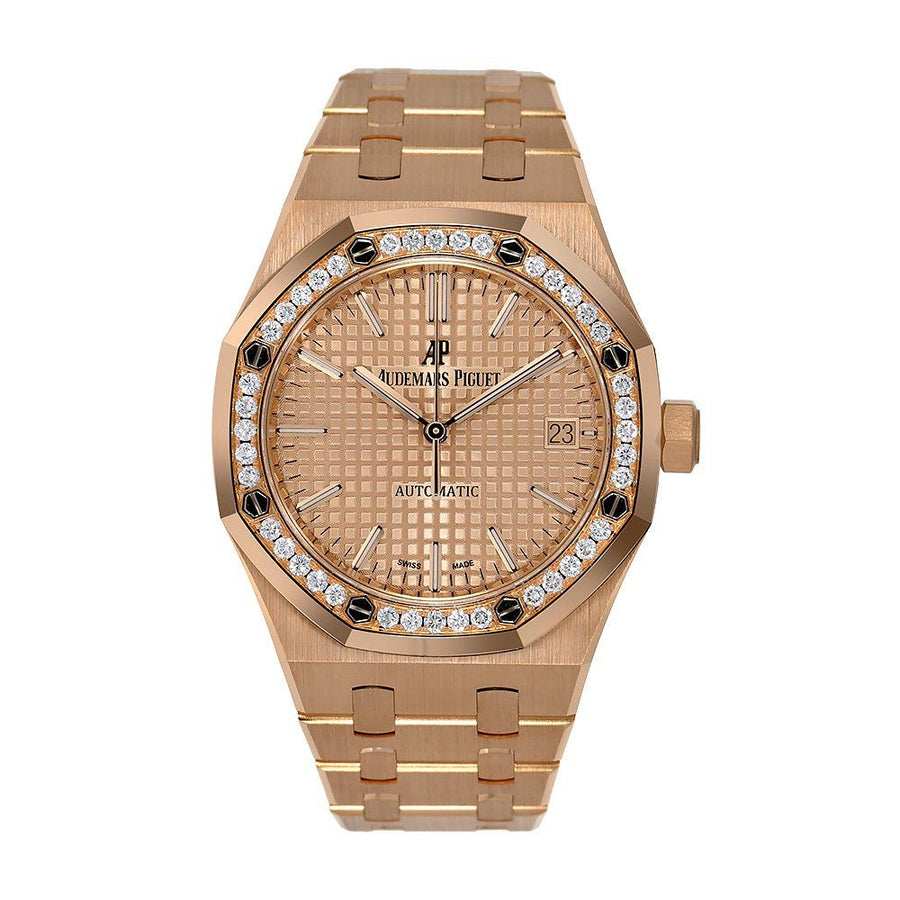 Audemars Piguet Royal Oak, Rose Gold Diamond Bezel 37MM Watch 15451OR.ZZ.1256OR.03