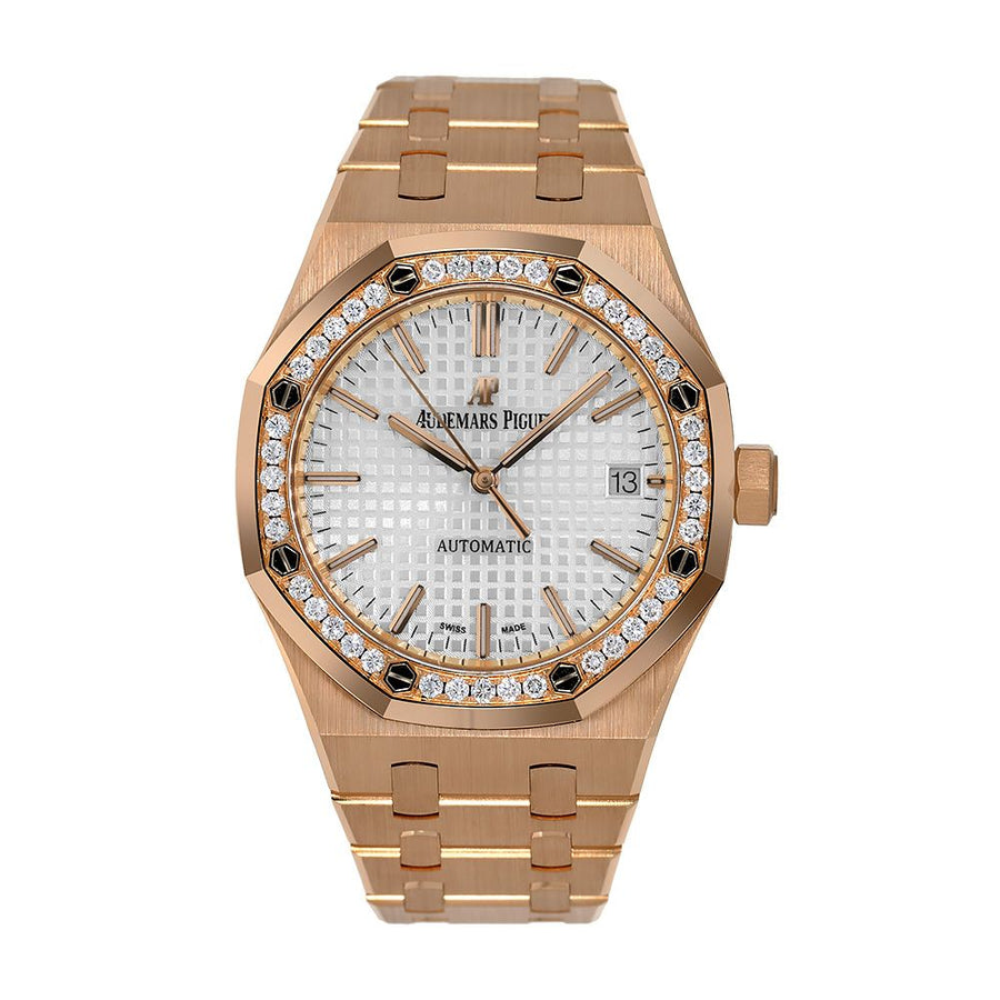 Audemars Piguet Royal Oak, Rose Gold Diamond Bezel Watch 15451OR.ZZ.1256OR.01