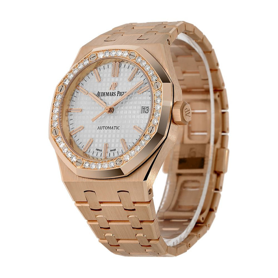 Audemars Piguet Royal Oak, Rose Gold Diamond Bezel Watch 15451OR.ZZ.1256OR.01