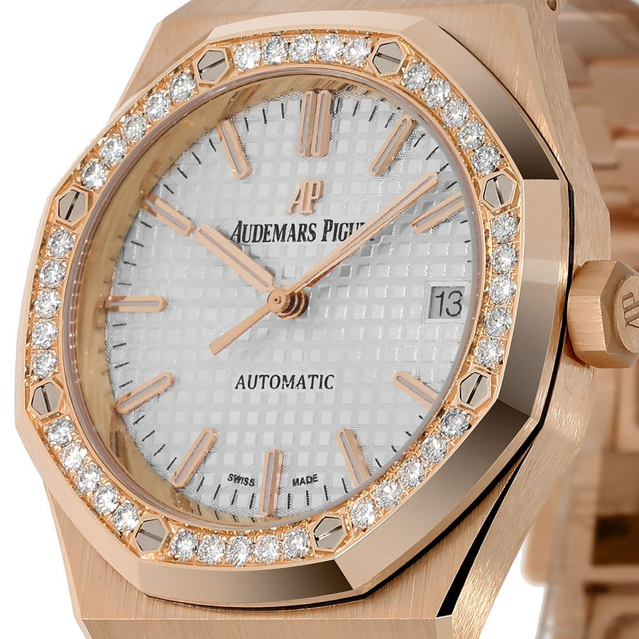 Audemars Piguet Royal Oak, Rose Gold Diamond Bezel Watch 15451OR.ZZ.1256OR.01