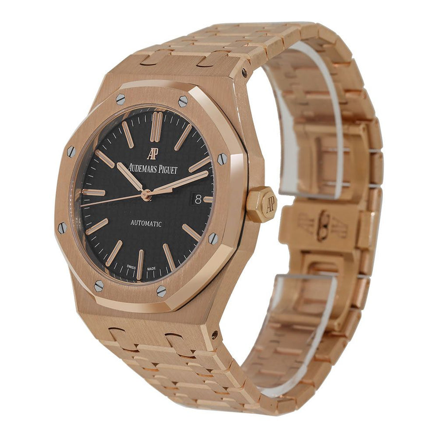 Audemars Piguet Royal Oak, Rose Gold Black Dial Watch 15400OR.OO.1220OR.01(PRE-OWNED)