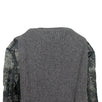 Chunky Knit With Lace Sleeves Sweater Top - Gray