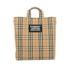 Vintage Check Cotton Logo Applique Tote Bag - Beige