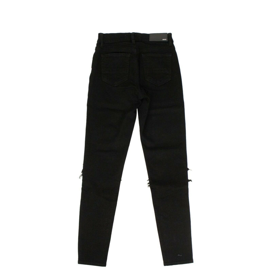 Denim Skinny MX1 Leather Patch Jeans - Black