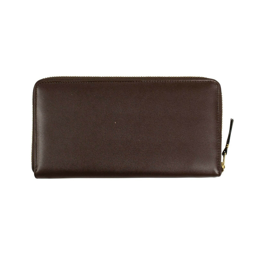 Leather Zip Around Wallet - Brown