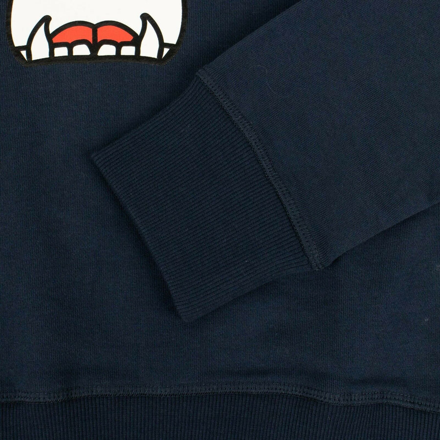 Men's Cotton 'Moose Haha' Pull-Over Sweater - Navy Blue