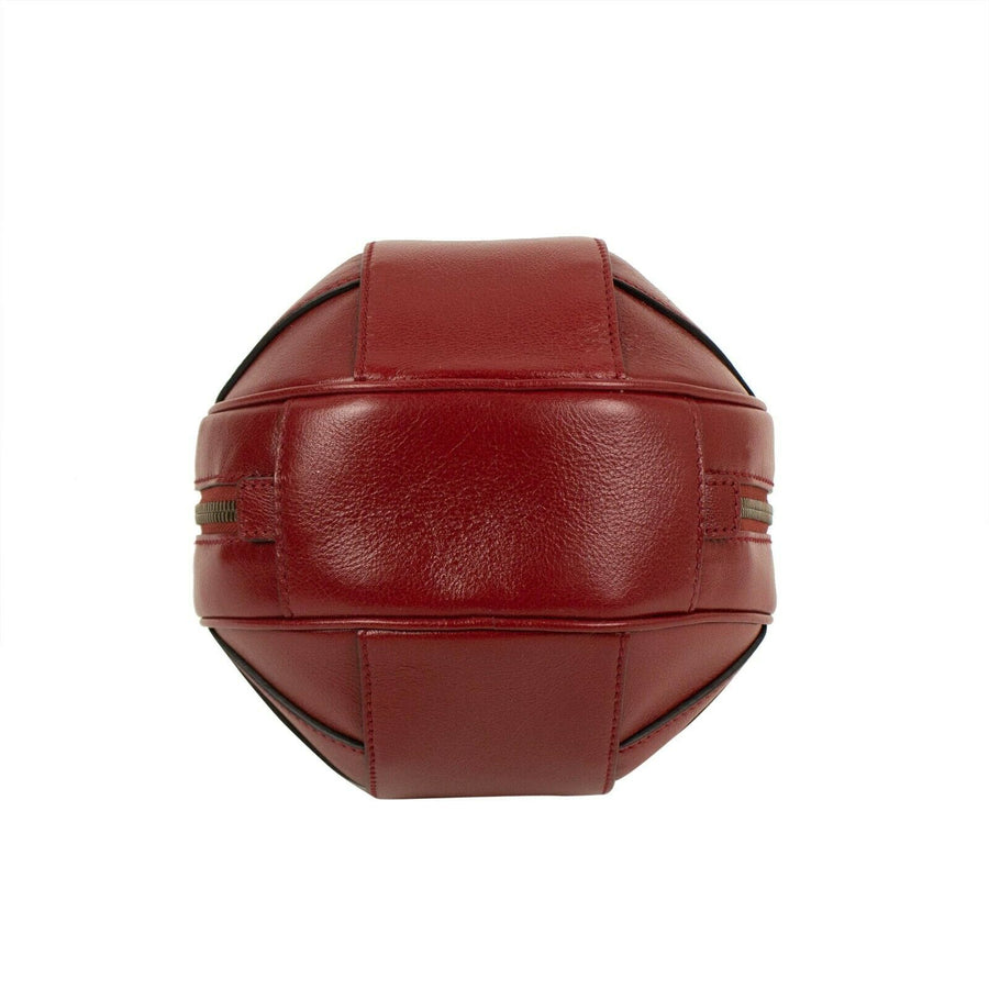 Leather Mini 'Tifosa' Convertible Strap Ball Shoulder Bag - Red