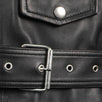 Black Leather Zip-Up Motorcycle Jacket