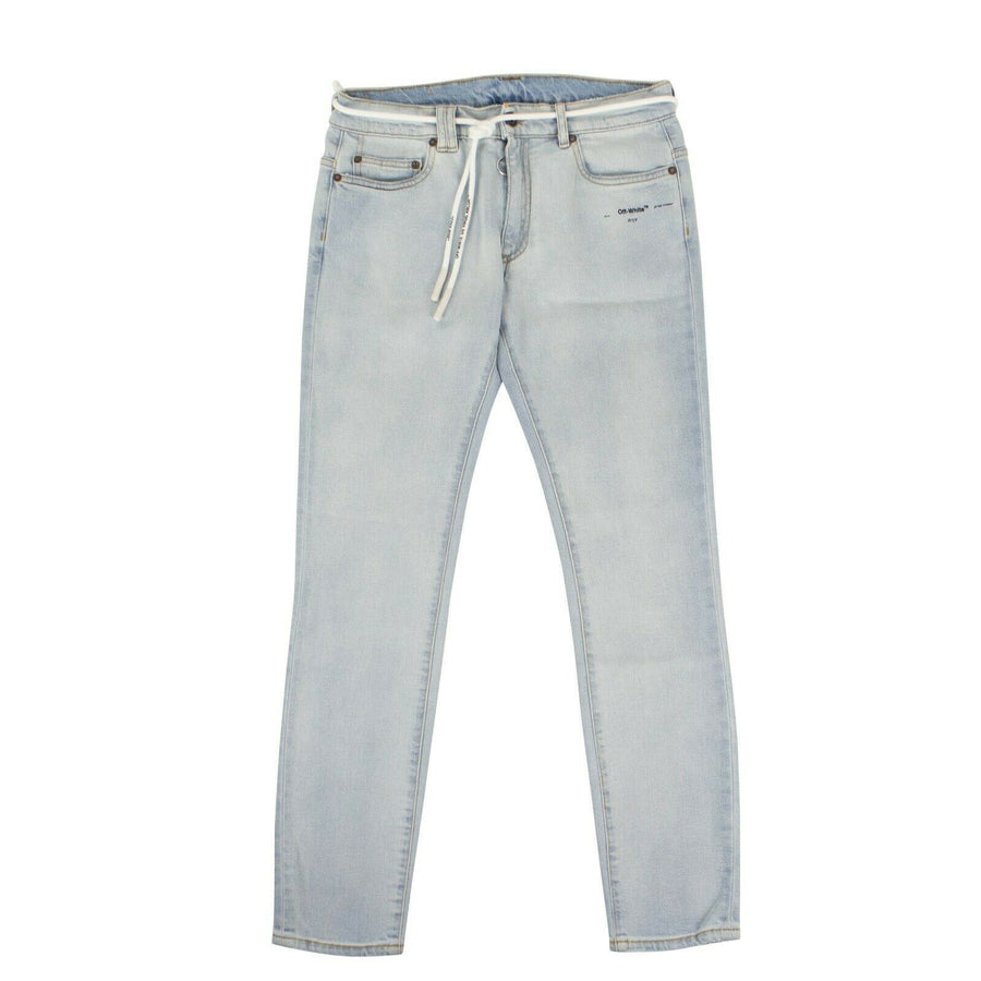 Washed Skinny Denim Pants - Light Blue