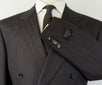 Drop 7 Striped Wool Double Breasted Suit - Brown