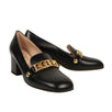 Women's Gucci Sylvie Leather Web Chain Pumps - Black