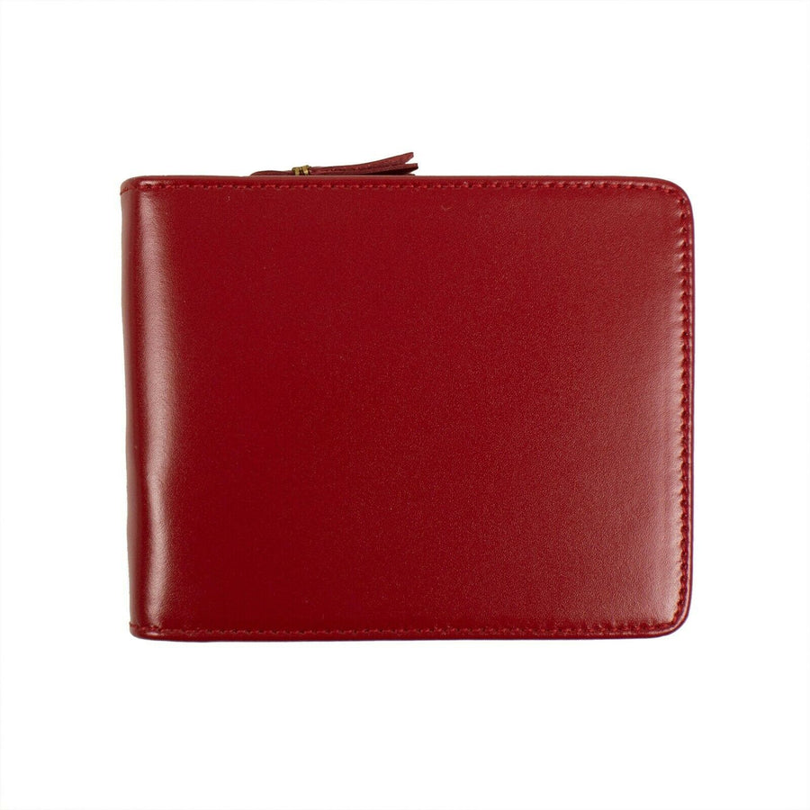 Leather Cardholder Zip Around Wallet - Red