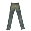 Denim Skinny Crystal Painted Destroy Jeans - Blue