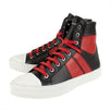 Men's Sunset Black/Red Leather Sneakers