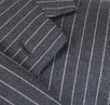 Drop 6 Striped Wool 3 Roll 2 Button Suit - Gray