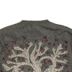 Cashmere Tree Design On Back Sweater - Gray / Maroon