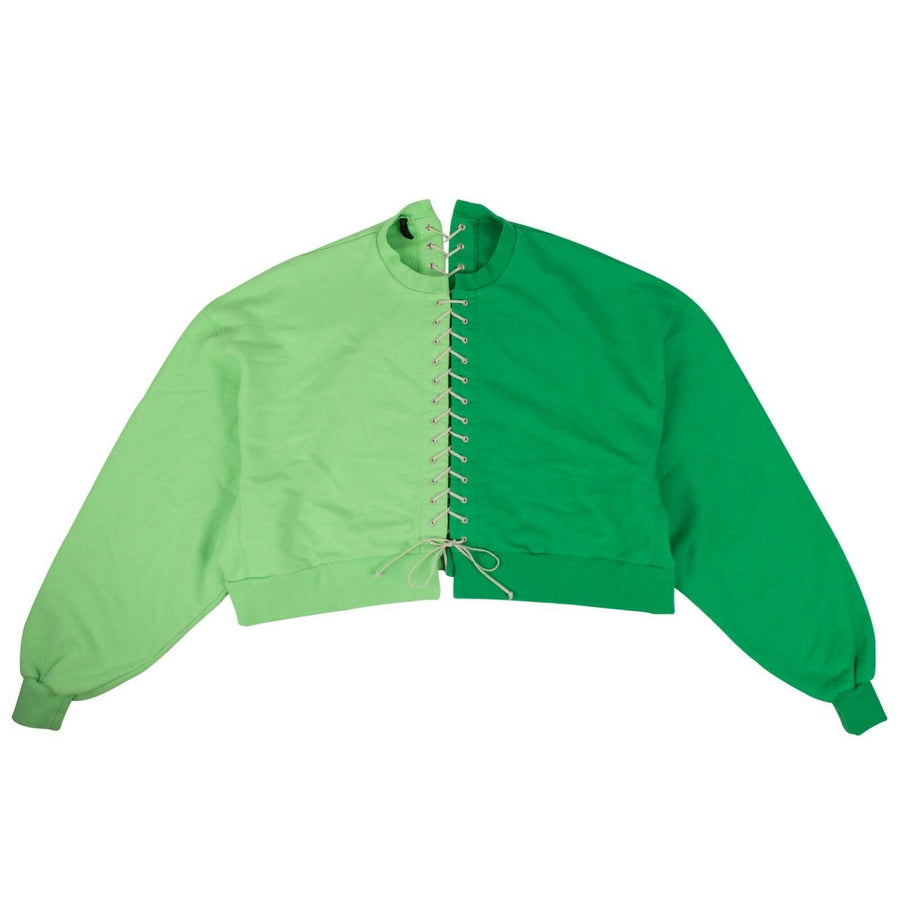 Cotton Tie-Fastening Sweatshirt - Green