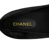 Velvet Logo Pearl And Bow Loafer Flats - Black