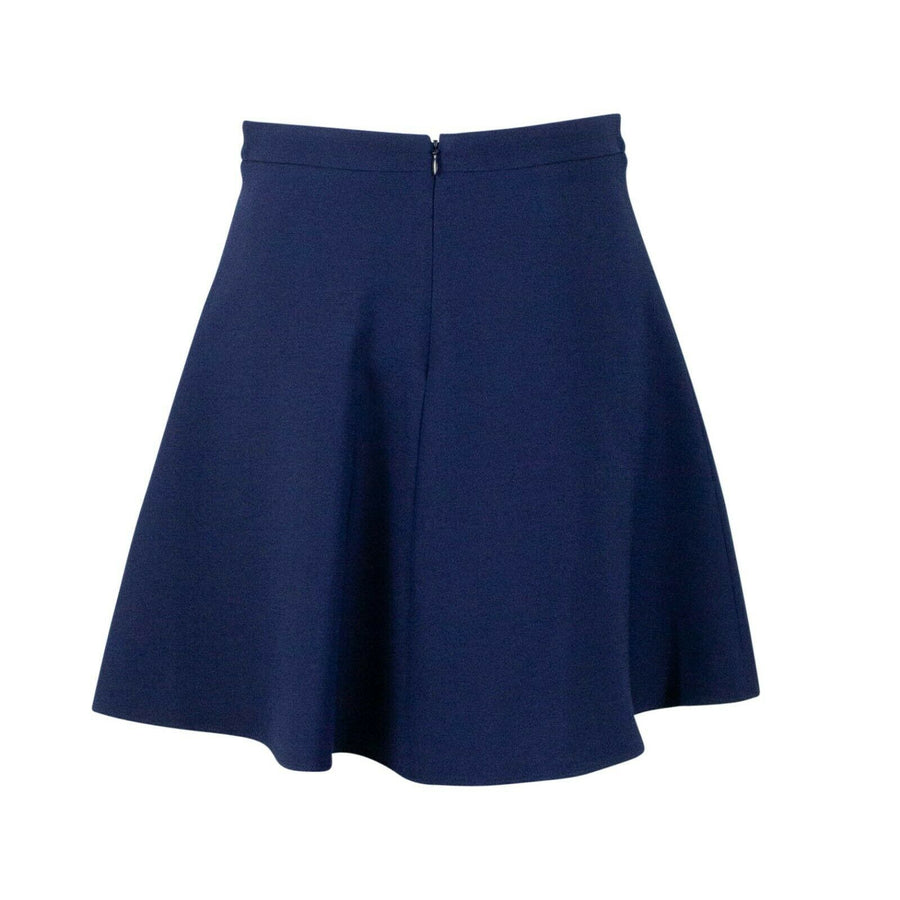 Wool Blend Skater Skirt - Blue