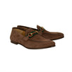 Suede Horsebit Web Loafers - Brown